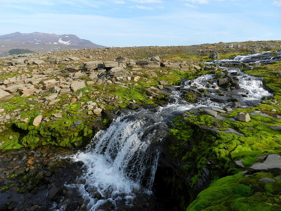 Waterfall Spillway Autumn Mountain Stream Mountains Landscape