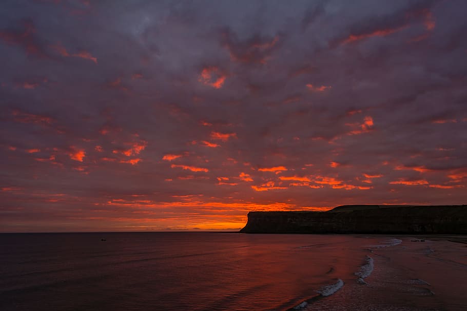 saltburn, primera luz, amanecer, paisaje marino, saltburn by the sea