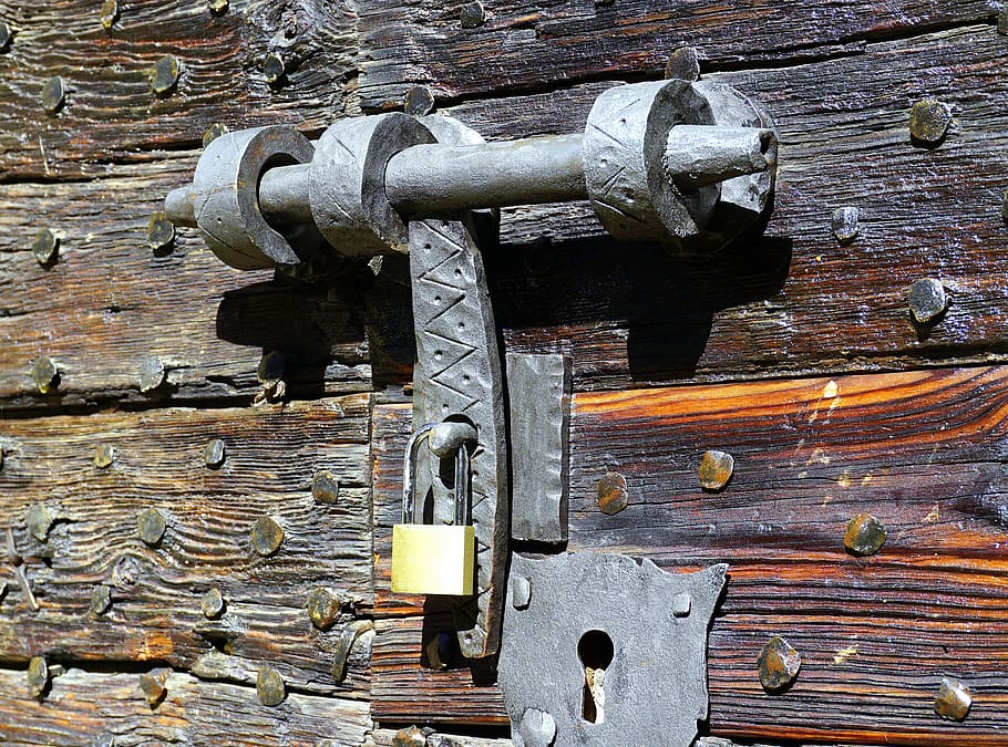 Bolt Old Lock Rustic Church Mechanism Iron Old Door Hand