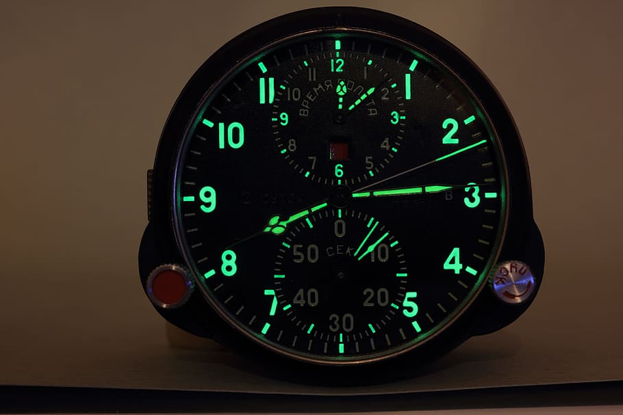 Military, aircraft, russian, clock, chronometer, time, ussr, mig