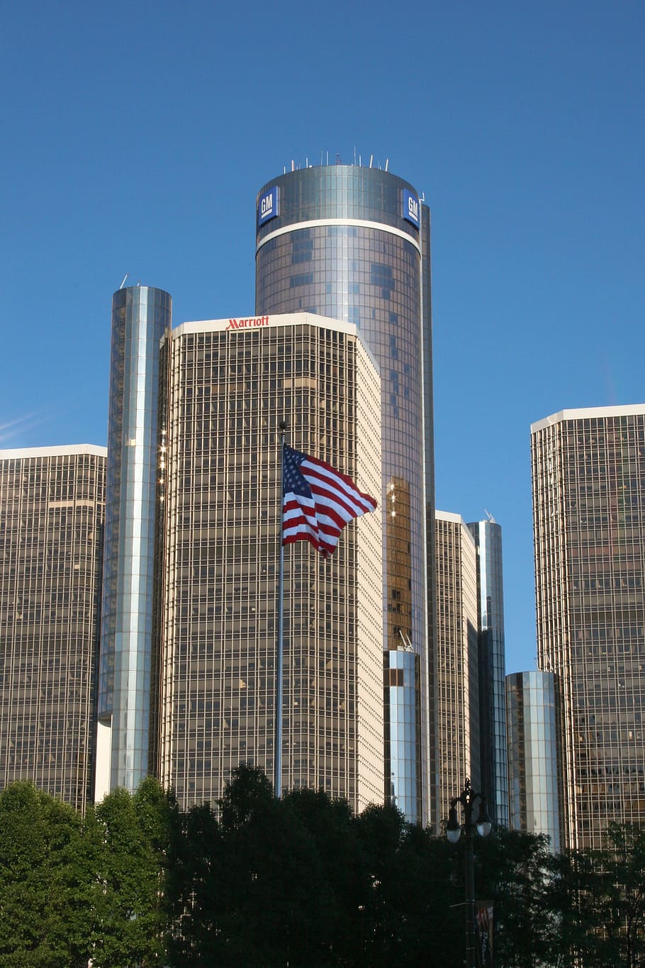 Gm, building, detroit, roof, glass, outdoor, exterior, downtown ...