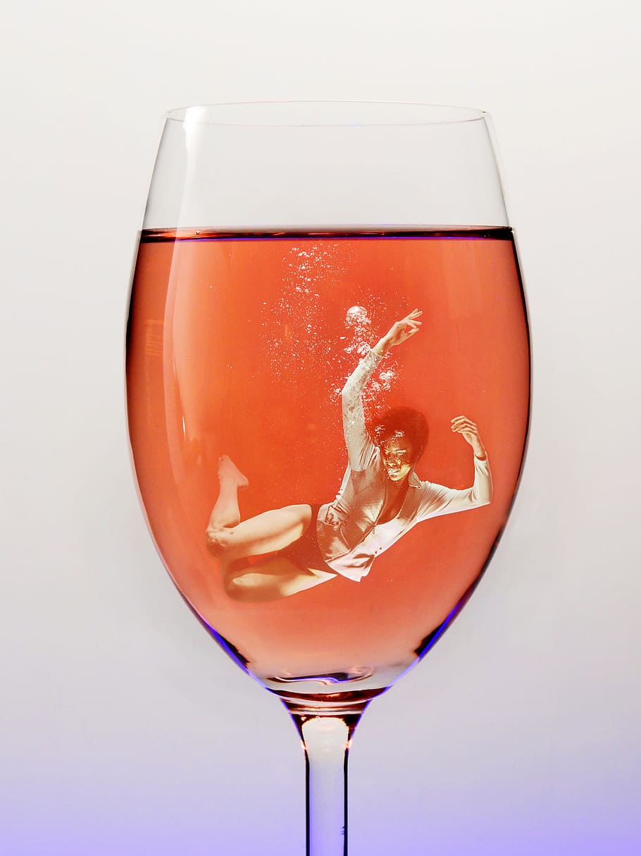 Clear wine glass, drunk, alcohol, wine, woman, lady, girl, party ...