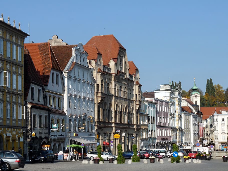 Steyr Plaza De La Ciudad Alta Austria Arquitectura Exterior Del Edificio Fondo De Pantalla