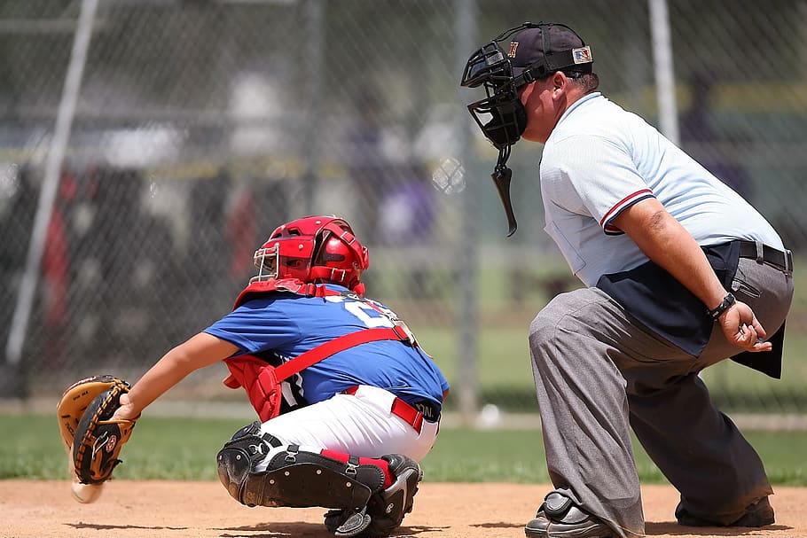 Baseball, catcher, umpire, sport, field, player, american, plate ...