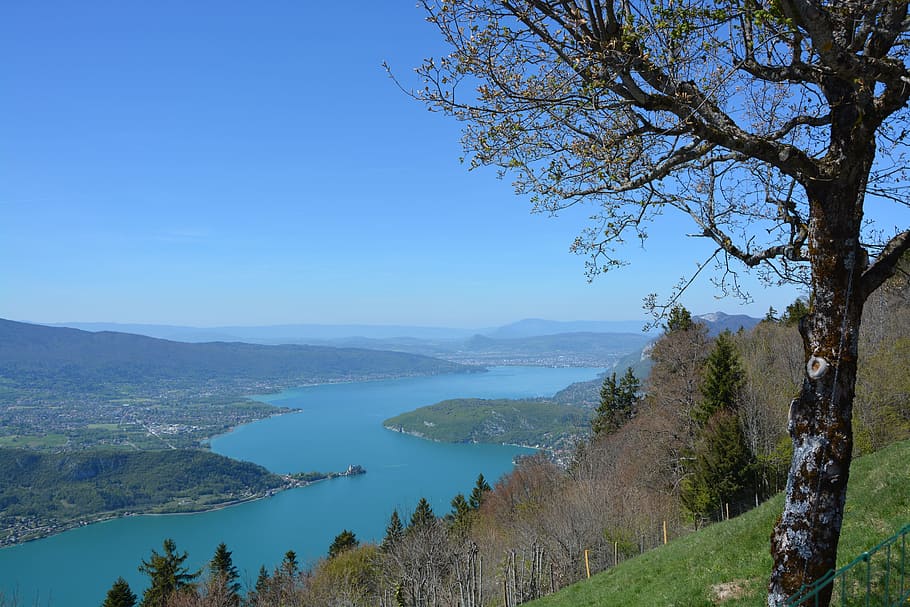 ทะเลสาบ Annecy, น้ำ, ธรรมชาติ, เดิน, ฝรั่งเศส, ท้องฟ้า, สีฟ้า, วอลล์เปเปอร์ HD