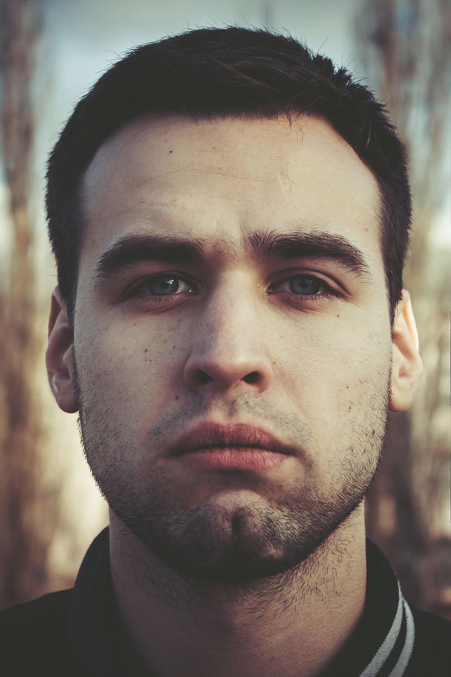 Close Up Portrait Of Man Adult Beard Close Up Face Fine Looking