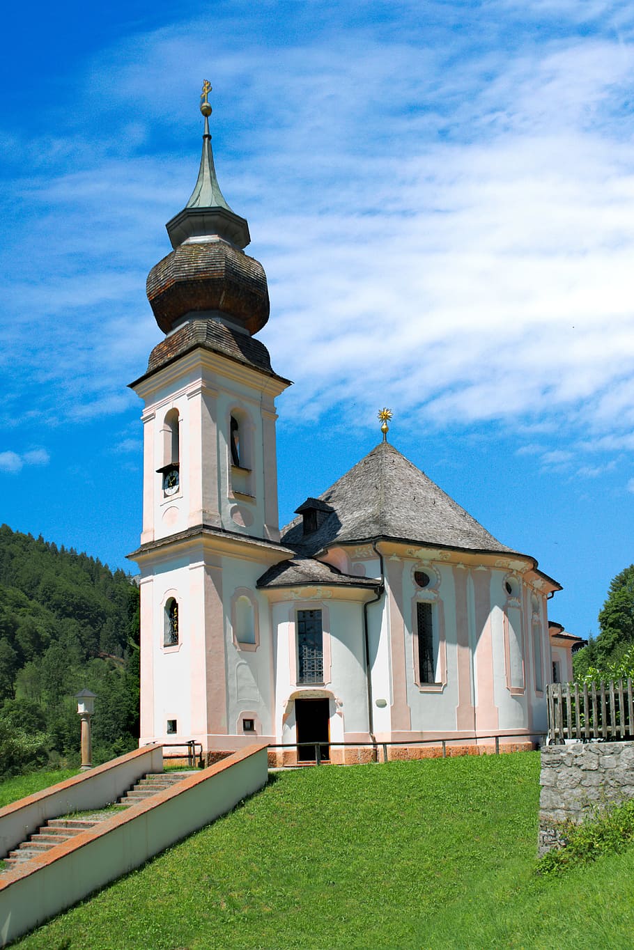 Maria gern, church, chapel, postkartenmotiv, berchtesgaden, catholic ...