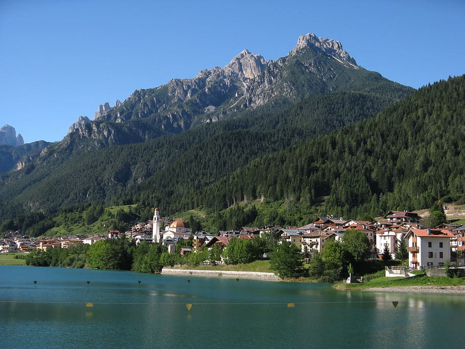 Auronzo di cadore, lake, dolomites, cadore, mountain, italy, landscape ...