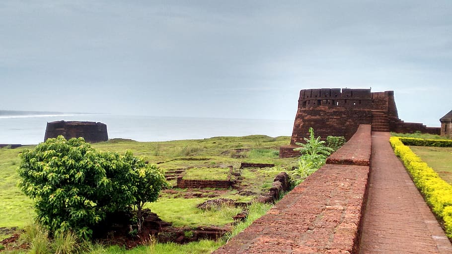 Stone building near body of water, India, Travels, Bekal Fort, Kerala ...