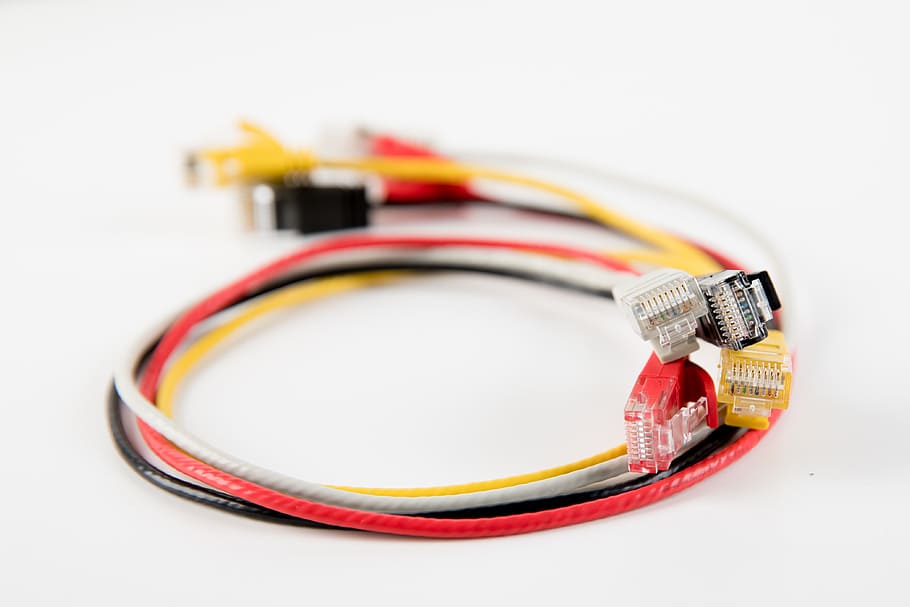 สายแพทช์, สายแพทช์, rj-45, ขั้วต่อเครือข่าย, สาย LAN, การประมวลผลข้อมูล, สายเคเบิลเครือข่าย, สายคู่บิด, สาย, วอลล์เปเปอร์ HD
