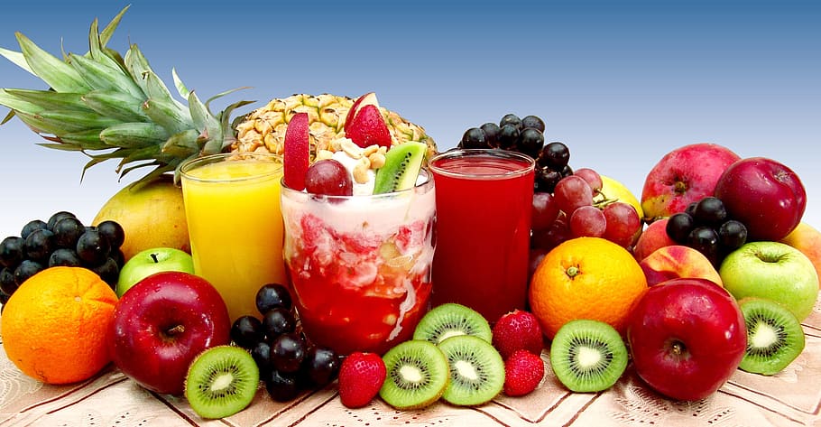 assorted fruits, fruit, juices, vegetables, vitamin c, HD wallpaper