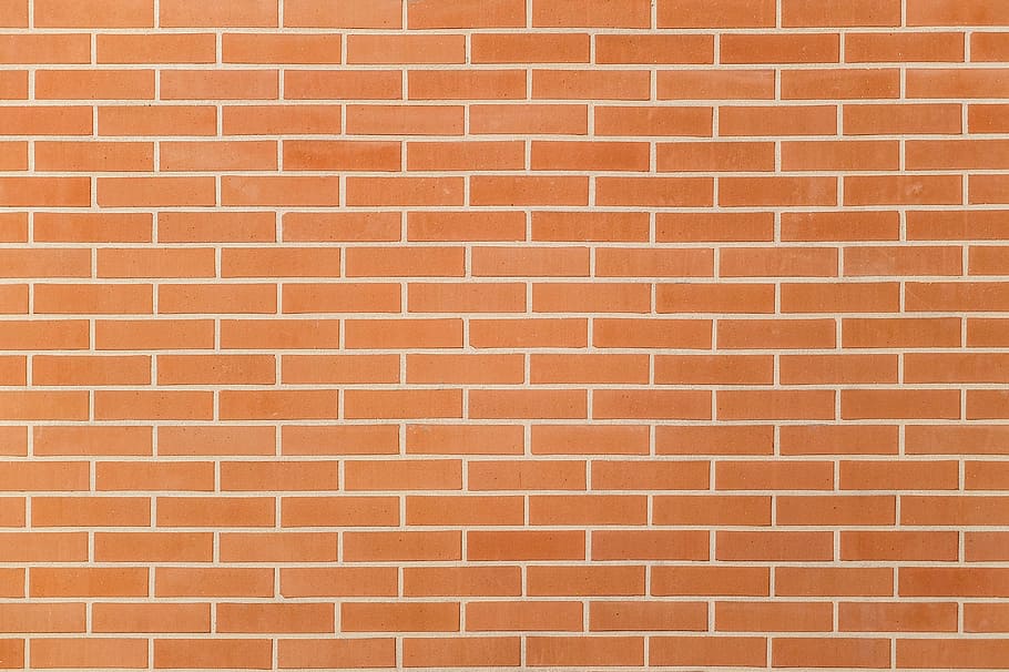 ผนังอิฐสีน้ำตาลอิฐผนังพื้นหลังกำแพงอิฐรูปแบบคอนกรีตสีส้ม, วอลล์เปเปอร์ HD