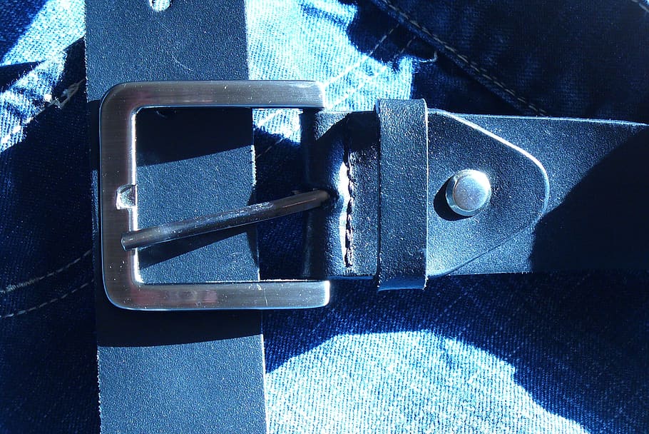 Black leather belt, belt, pants, leather, denim, fashion, clothing