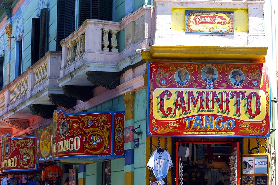 ป้าย Caminito Tango สีแดงและสีเหลือง, caminito, ซุ้ม, บัวโนสไอเรส, อาร์เจนตินา, มีสีสัน, อาคาร, สี, ผนัง, สีอาคาร, เมือง, วอลล์เปเปอร์ HD