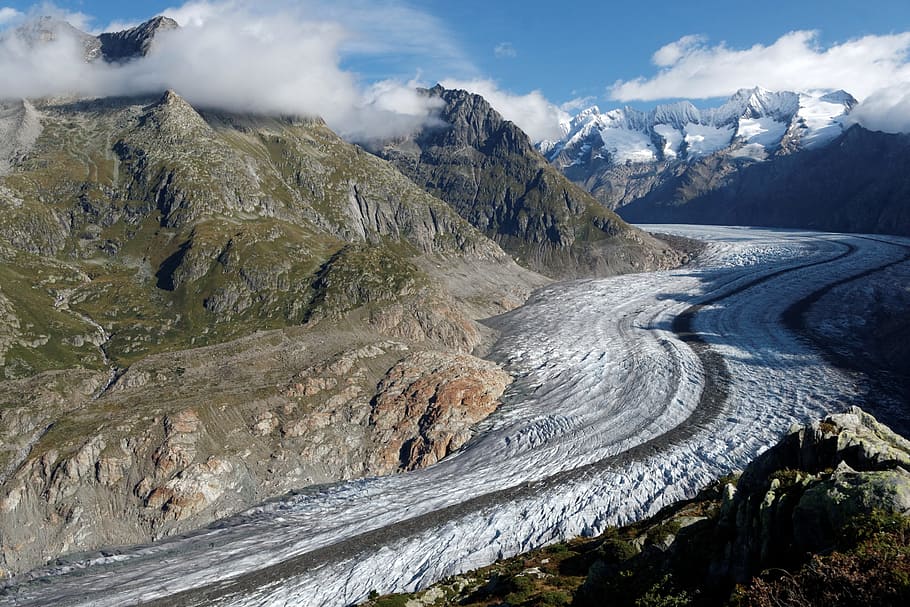 ธารน้ำแข็ง aletsch สวิตเซอร์แลนด์วาเลส์ธารน้ำแข็งภูมิภาคจุงเฟรา, วอลล์เปเปอร์ HD
