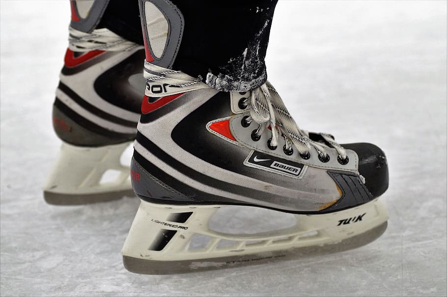 คู่ของรองเท้าสเก็ตฮอกกี้สีดำรองเท้าสเก็ตขั้วโลกใบมีดลานสเก็ตน้ำแข็งน้ำแข็งมีดสเก็ต, วอลล์เปเปอร์ HD