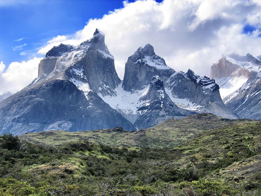 การถ่ายภาพทิวทัศน์ของภูเขาที่เต็มไปด้วยหิมะ, Torres del Paine, อเมริกาใต้, ภูเขา, Patagonia, ชิลี, แอนดีส, ความเป็นป่า, ยอดเขา, เดินป่า, อาร์เจนตินา, ยอดแหลม, วอลล์เปเปอร์ HD