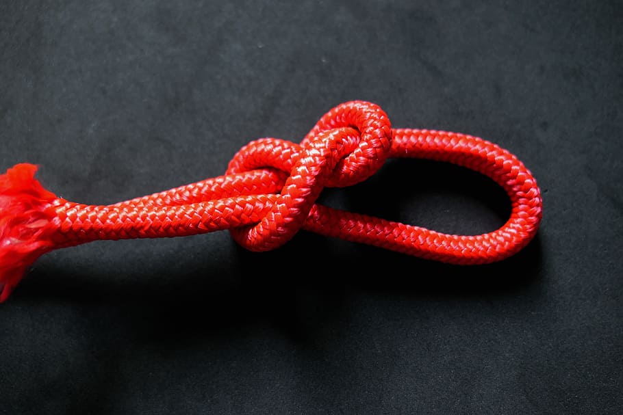 Knot, rope, dew, red, twisted ropes, knotted, woven, red knot, natural