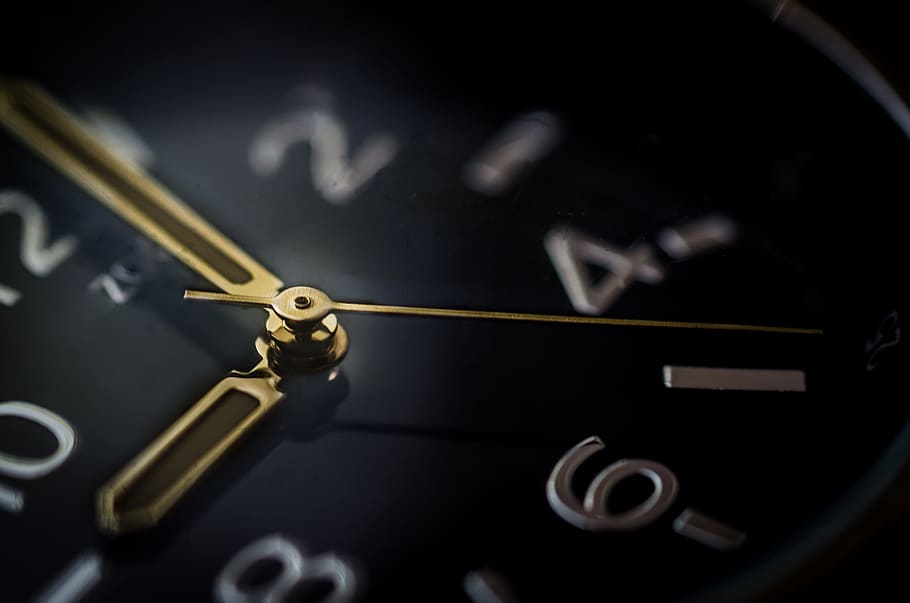 นาฬิกาอะนาล็อกสีดำและสีเทาที่ 9 นาฬิกานาฬิกาวินาทีนาทีนาฬิกาเวลาชั่วโมงสีดำ, วอลล์เปเปอร์ HD