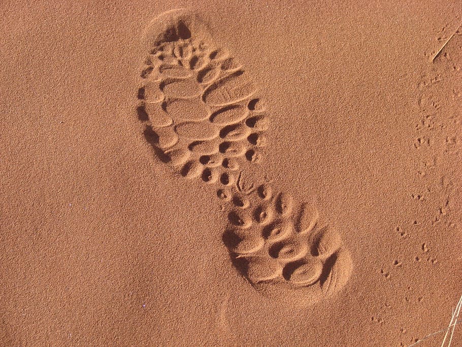 ทราย แต่เพียงผู้เดียวรอยเท้ารองเท้าทะเลทรายนามิเบียสีแดง, วอลล์เปเปอร์ HD