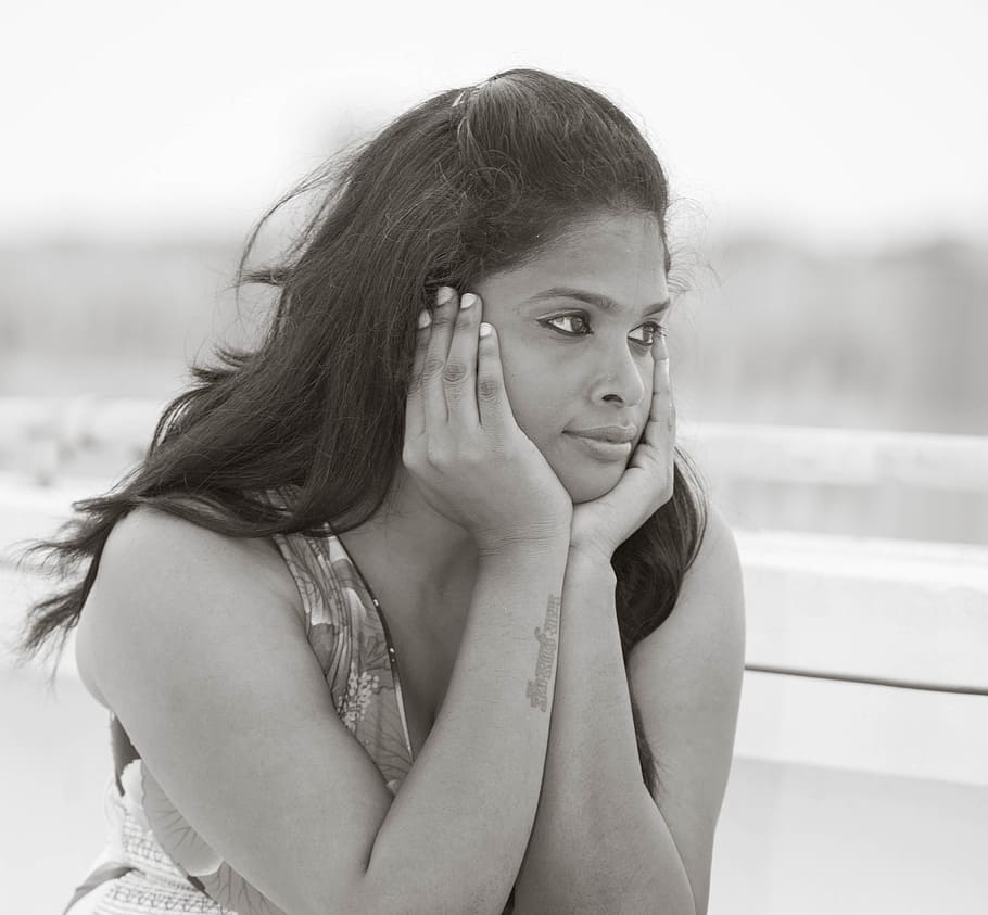 Woman Holding Her Head Woman Broken Heart Girl Face Sad Indian