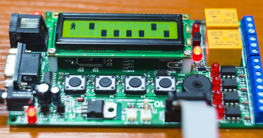 Green Pcb Wth Lcd Screen, chip, circuit, close-up, electronics, วอลล์เปเปอร์ HD