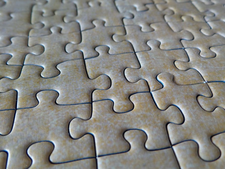 Jigsaw puzzle closeup photography, jigsaw puzzle, puzzle pieces, solved