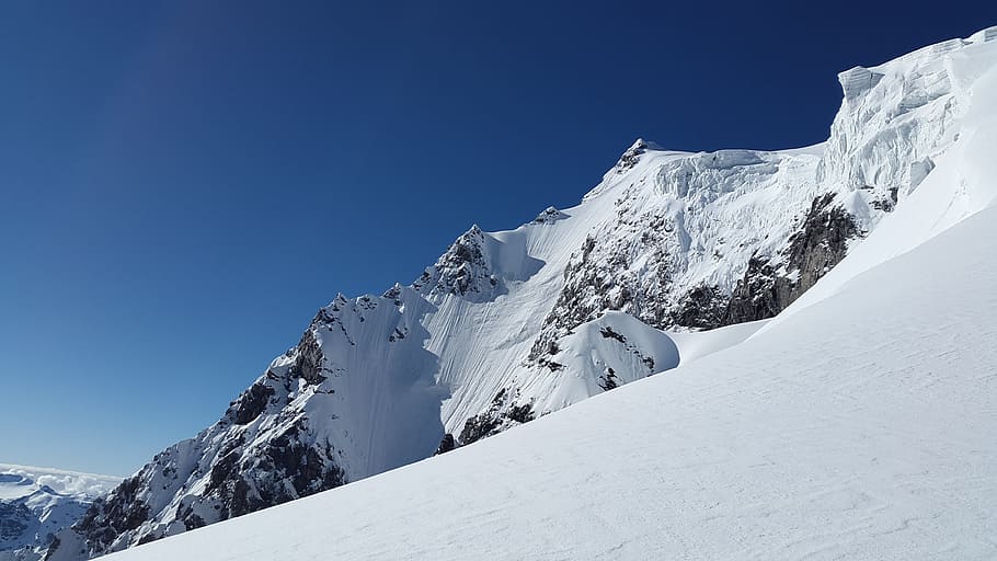 Covered of snow mountain under blue sky photography during daytime ...