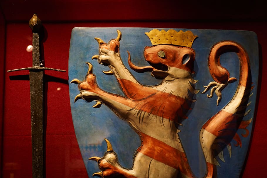 Sword, shield, coat of arms, thuringia germany, wartburg castle