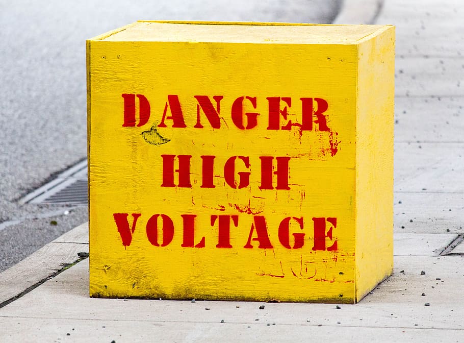 danger, high, voltage, yellow, box, HD wallpaper